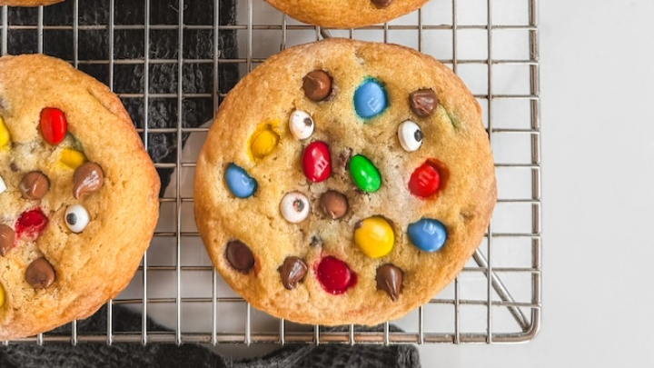 M&M’s and Chocolate Chip Monster Cookies Recipe