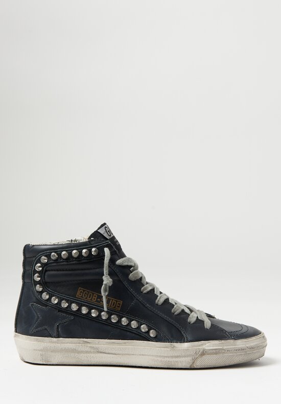 Golden Goose Slide Sneaker in Black/Studded	