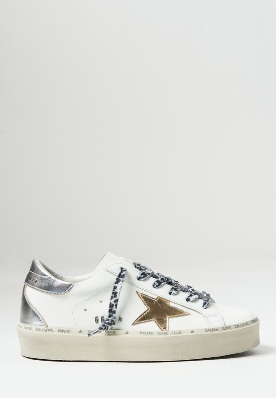 Golden Goose Leather Hi Star Heel and Spur in White