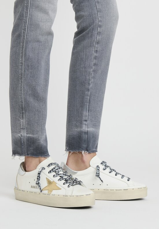 Golden Goose Leather Hi Star Heel and Spur in White