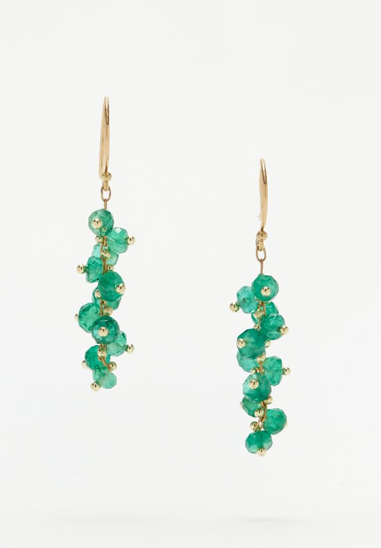 Tenthousandthings 18k, Emerald Spiral Earrings Green	