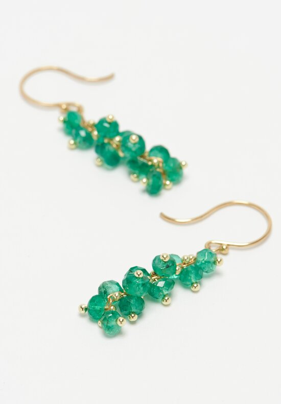 Tenthousandthings 18k, Emerald Spiral Earrings Green	