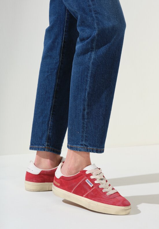 Golden Goose Classic Suede Soul Star Sneakers in Dark Red & Milk White