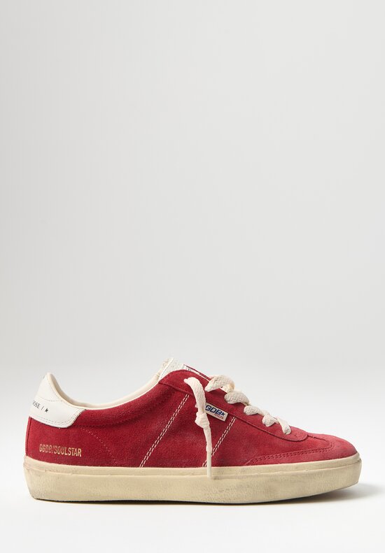 Golden Goose Classic Suede Soul Star Sneakers in Dark Red & Milk White