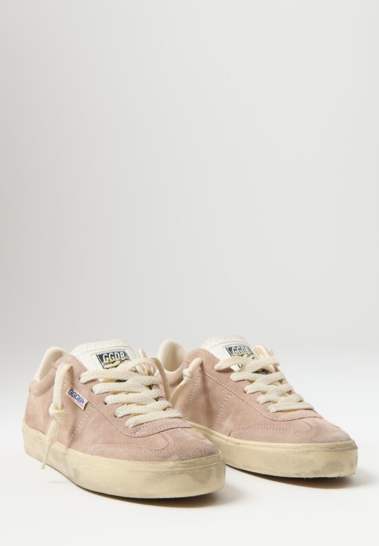 Golden Goose Suede Soul Star Sneakers in Powder Pink & Milk White