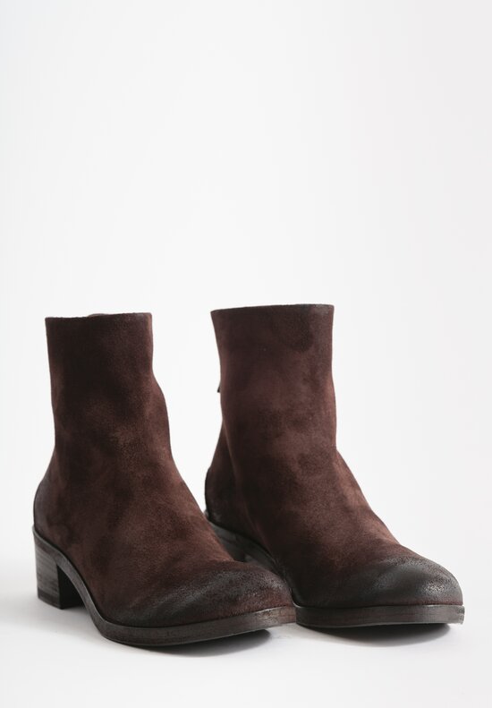 Marsell Listo Suede Ankle Boots in Dark Brown	