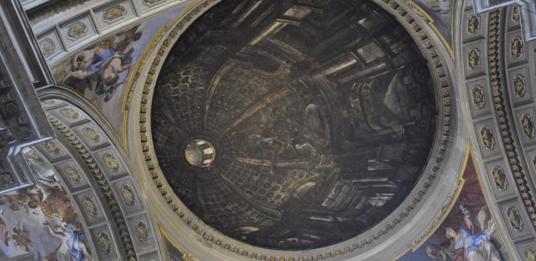 La famosa finta cupola di Andrea Pozzo presso la chiesa di sant'Ignazio in Campo Marzio a Roma