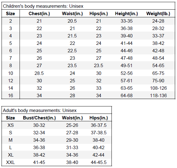 Size chart