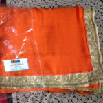 Gold and Orange Heavy Work Saree Sri Lanka