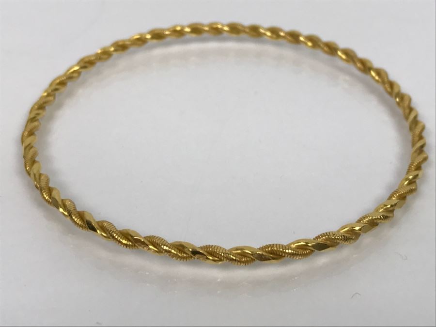 22K Yellow Gold Twisted Gold Bangle 11.7g FMV $795