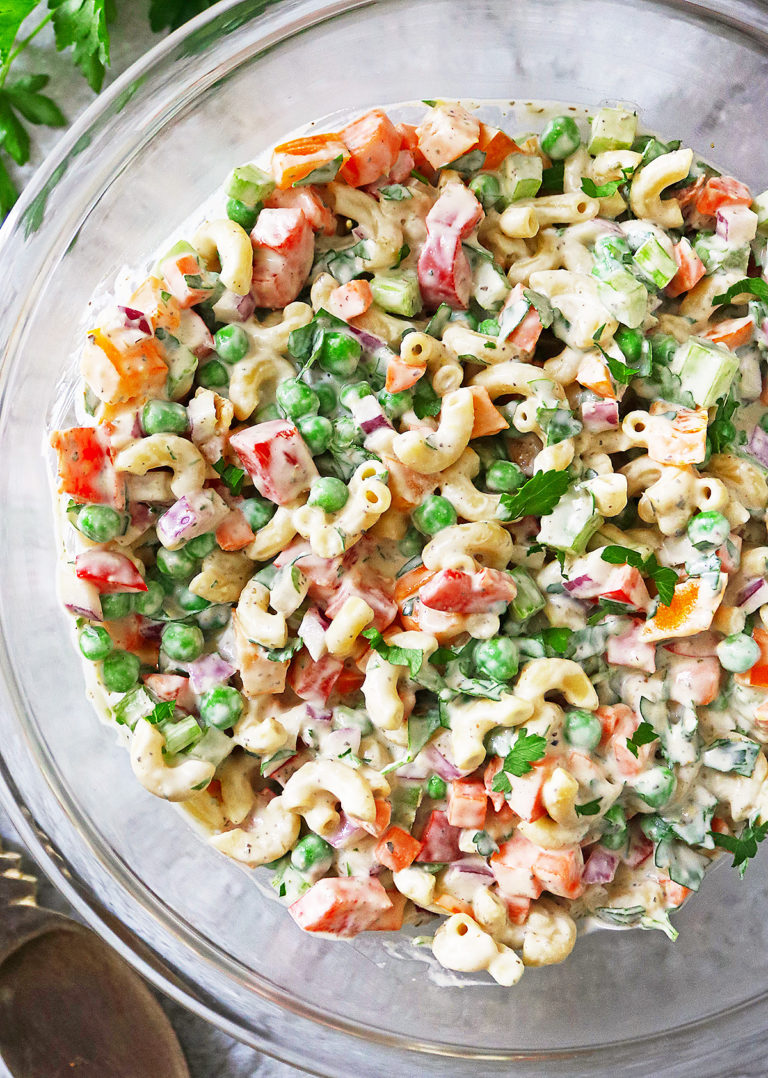 Easy delicious dairy-free macaroni salad recipe