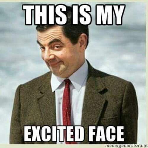 im so excited mr bean meme