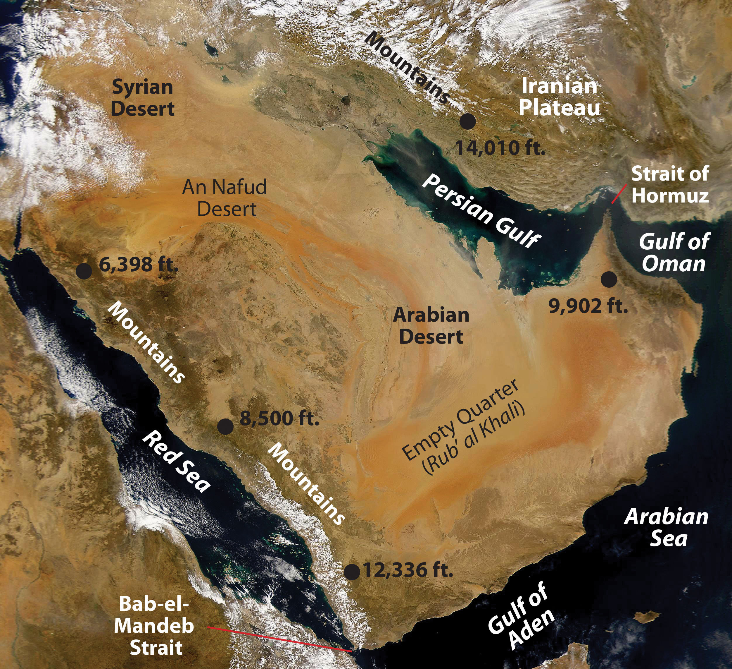 Arabian Peninsula Political Map