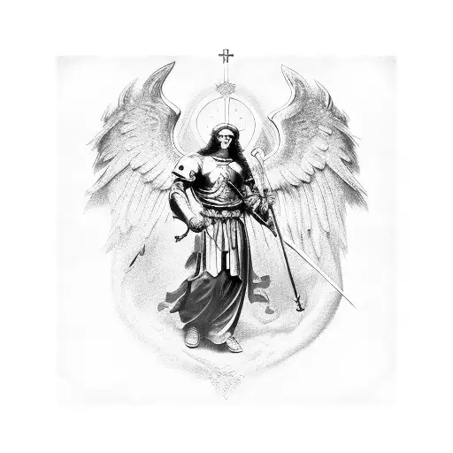 St Michael tattoo  realism  St michael tattoo Hand tattoos Tattoos