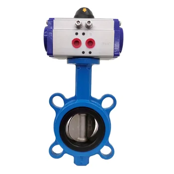 D671x-16c Pneumatic Butterfly Valve Pneumatic Cast Steel Wafer Type ...