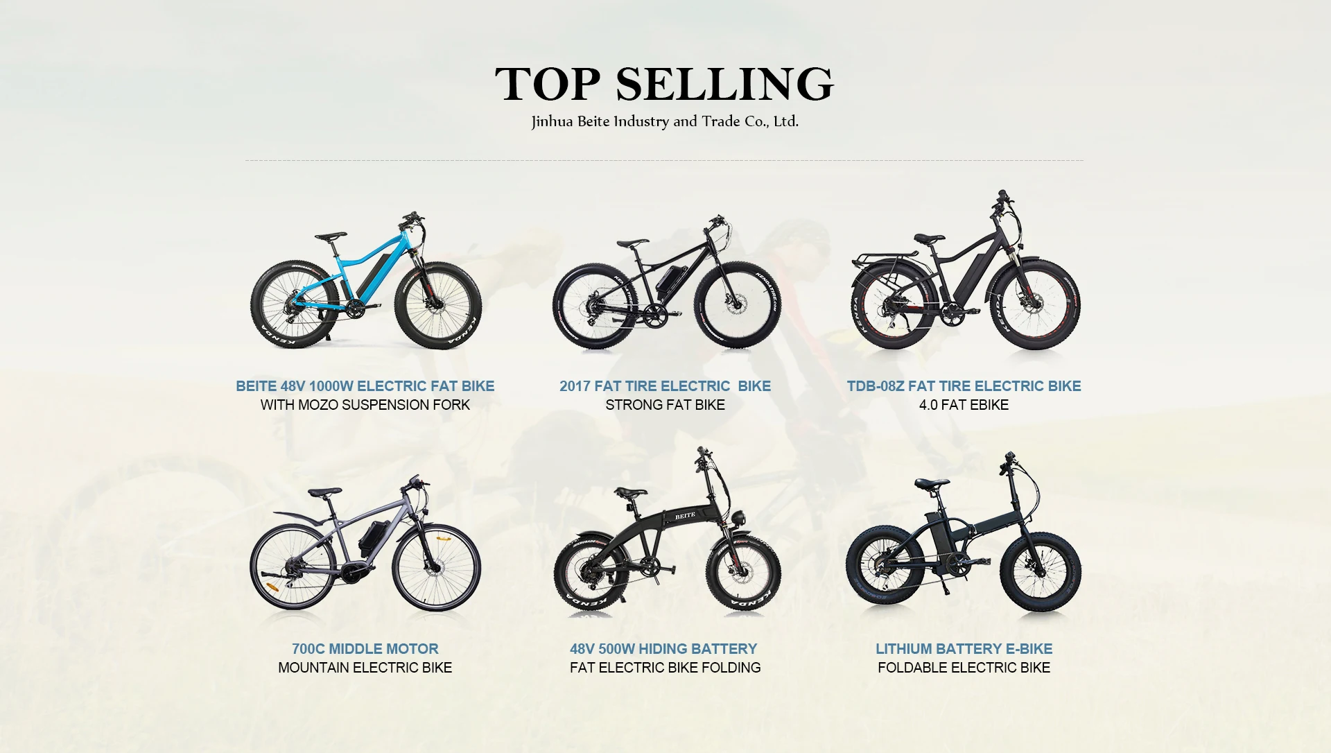 Jinhua Beite Industry And Trade Co., Ltd. - Electric bike, Fat ebike