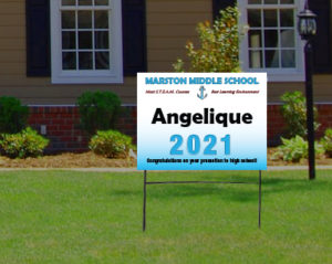 Congratulations to 2021 graduate lawn sign