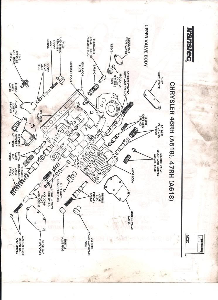 46re valve body diagram