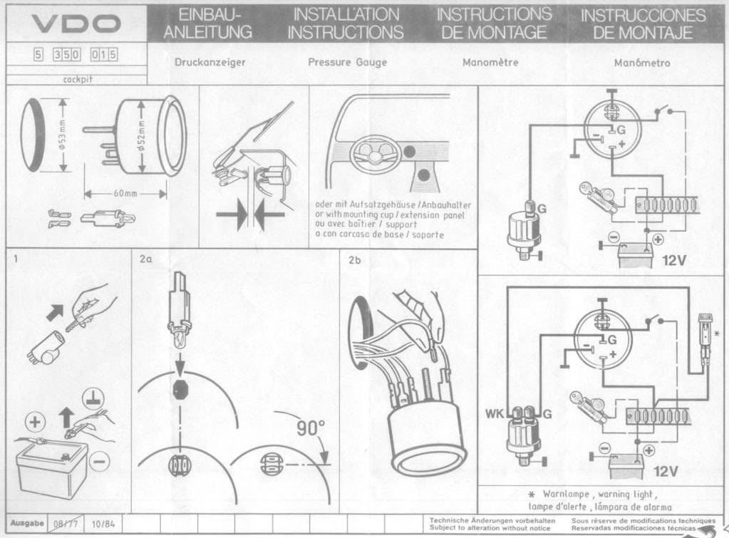 Vdo Gauges Wiring Diagrams