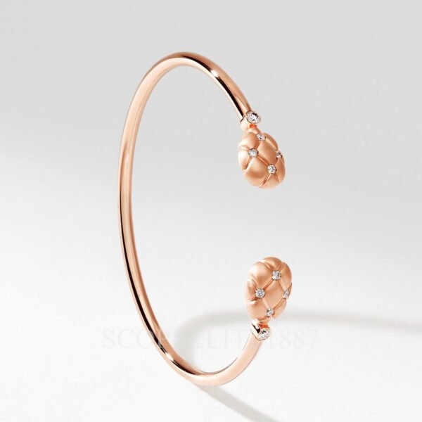 faberge 18k rose gold diamond open set bangle bracelet treillage