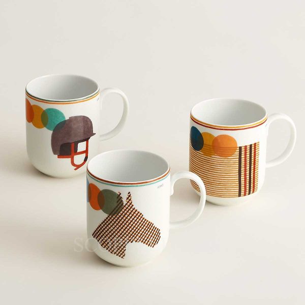 hermes set of 3 mugs saut