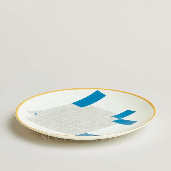 hermes dessert plate fish animaux nattes