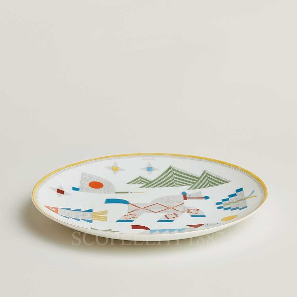 hermes dessert plate animaux nattes