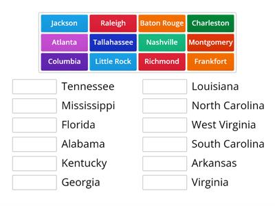 Southeast Region Capitals