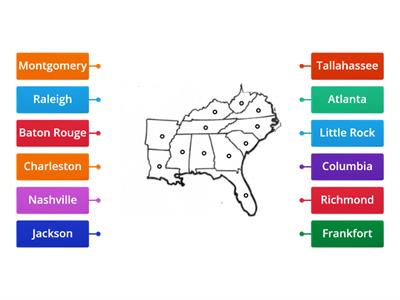 Southeast Capitals Map