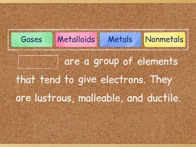 Metals, Nonmetals, and Metalloids