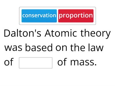 Missing Word - Dalton's Atomic Theory