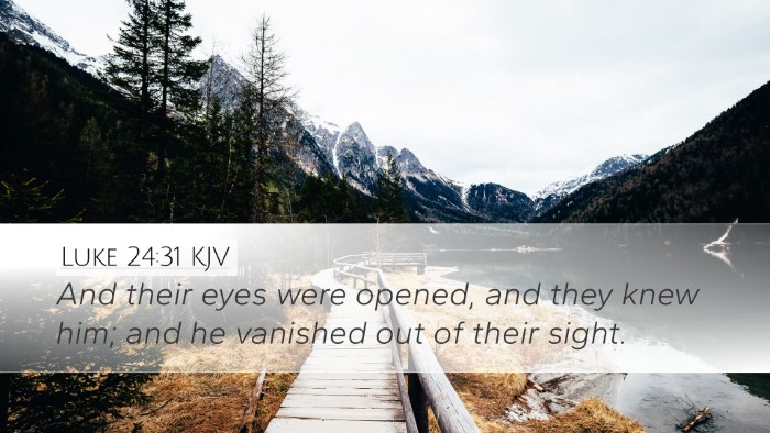 Luke 24:31 KJV Desktop Wallpaper - And their eyes were opened, and they knew him; - Desktop Bible Verse Wallpaper