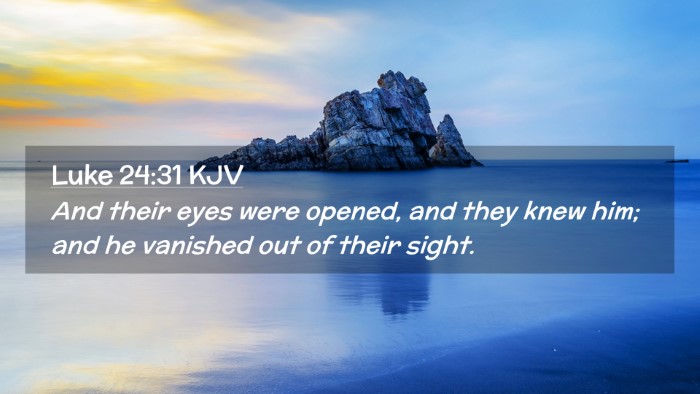 Picture 02 - Luke 24:31 KJV Desktop Wallpaper - And their eyes were opened, and they knew him; - Desktop Bible Verse Wallpaper