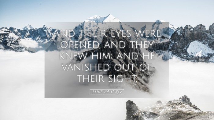 Picture 05 - Luke 24:31 KJV Desktop Wallpaper - And their eyes were opened, and they knew him; - Desktop Bible Verse Wallpaper