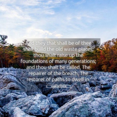 Picture 05 - Isaiah 58:12 KJV - And they that shall be of thee shall build the - Bible Verse Picture