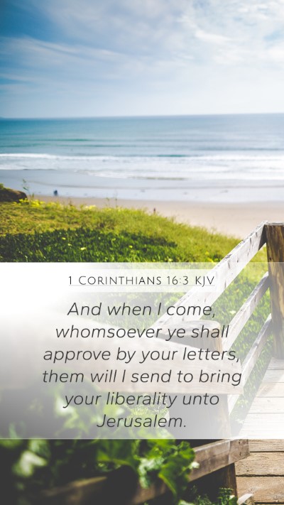 1 Corinthians 16:3 KJV Bible Verse Image