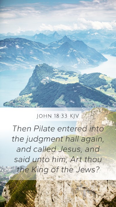 John 18:33 KJV Mobile Phone Wallpaper - Then Pilate entered into the judgment hall again, - Mobile Bible Verse Wallpaper