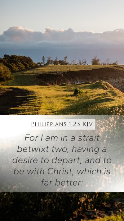 Philippians 1:23 KJV Bible Verse Image