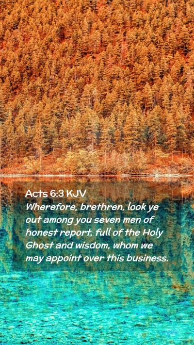 Picture 02 - Acts 6:3 KJV Mobile Phone Wallpaper - Wherefore, brethren, look ye out among you seven - Mobile Bible Verse Wallpaper