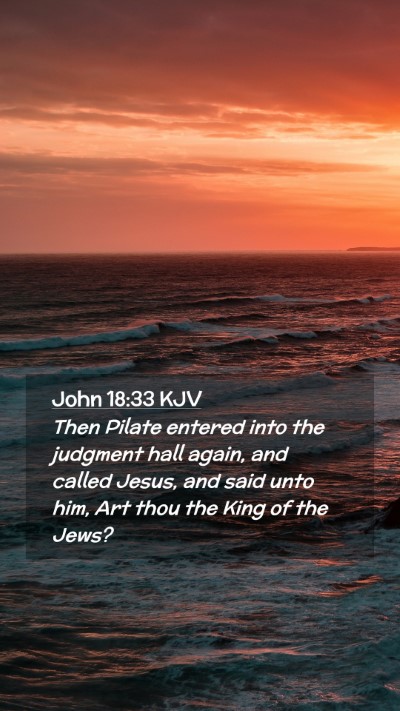 Picture 02 - John 18:33 KJV Mobile Phone Wallpaper - Then Pilate entered into the judgment hall again, - Mobile Bible Verse Wallpaper