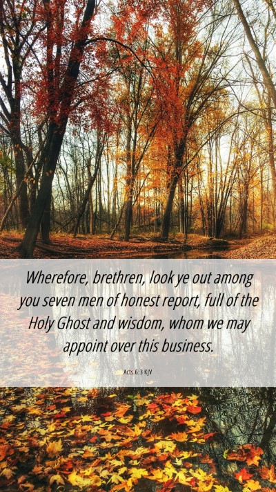 Picture 06 - Acts 6:3 KJV Mobile Phone Wallpaper - Wherefore, brethren, look ye out among you seven - Mobile Bible Verse Wallpaper