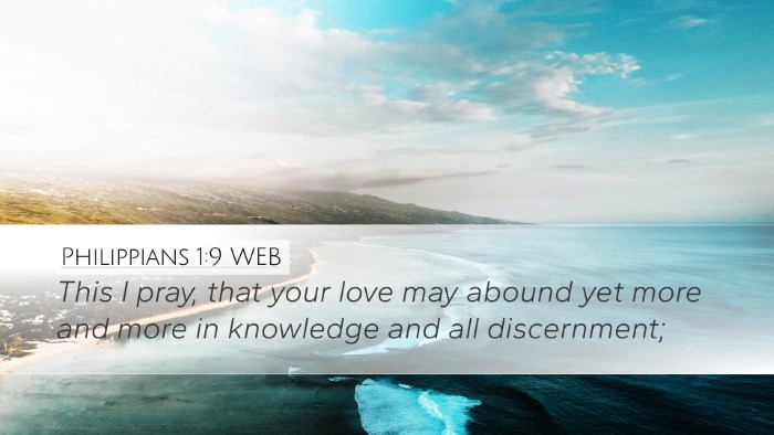 Philippians 1:9 WEB Bible Verse Image