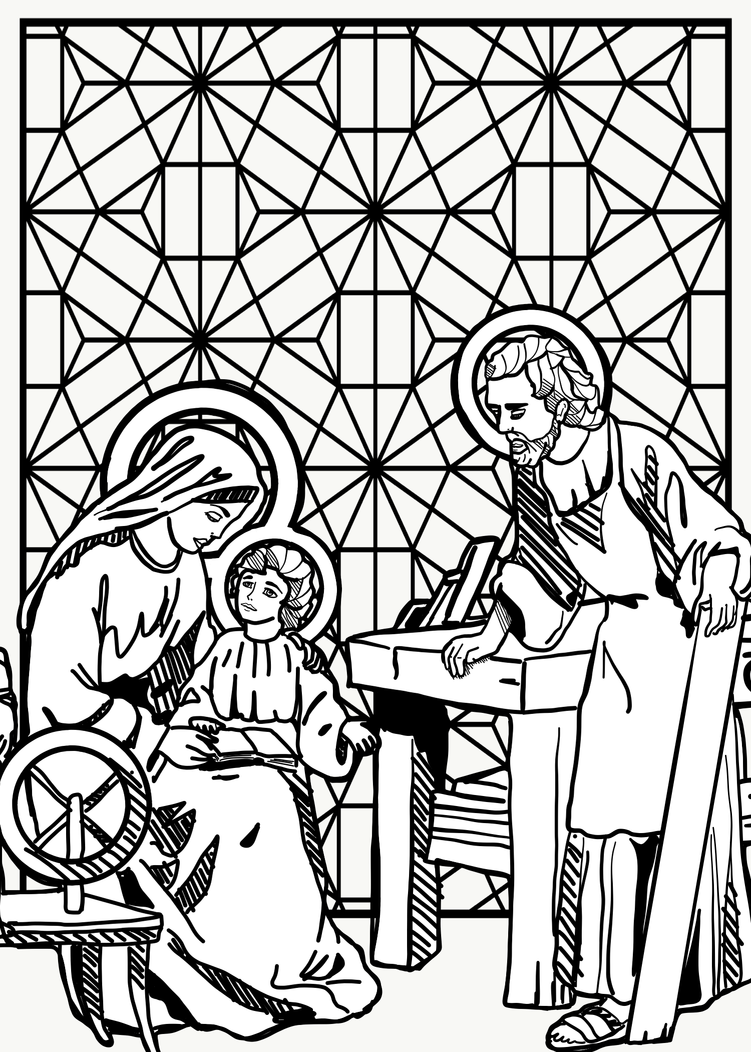 Holy Family Coloring