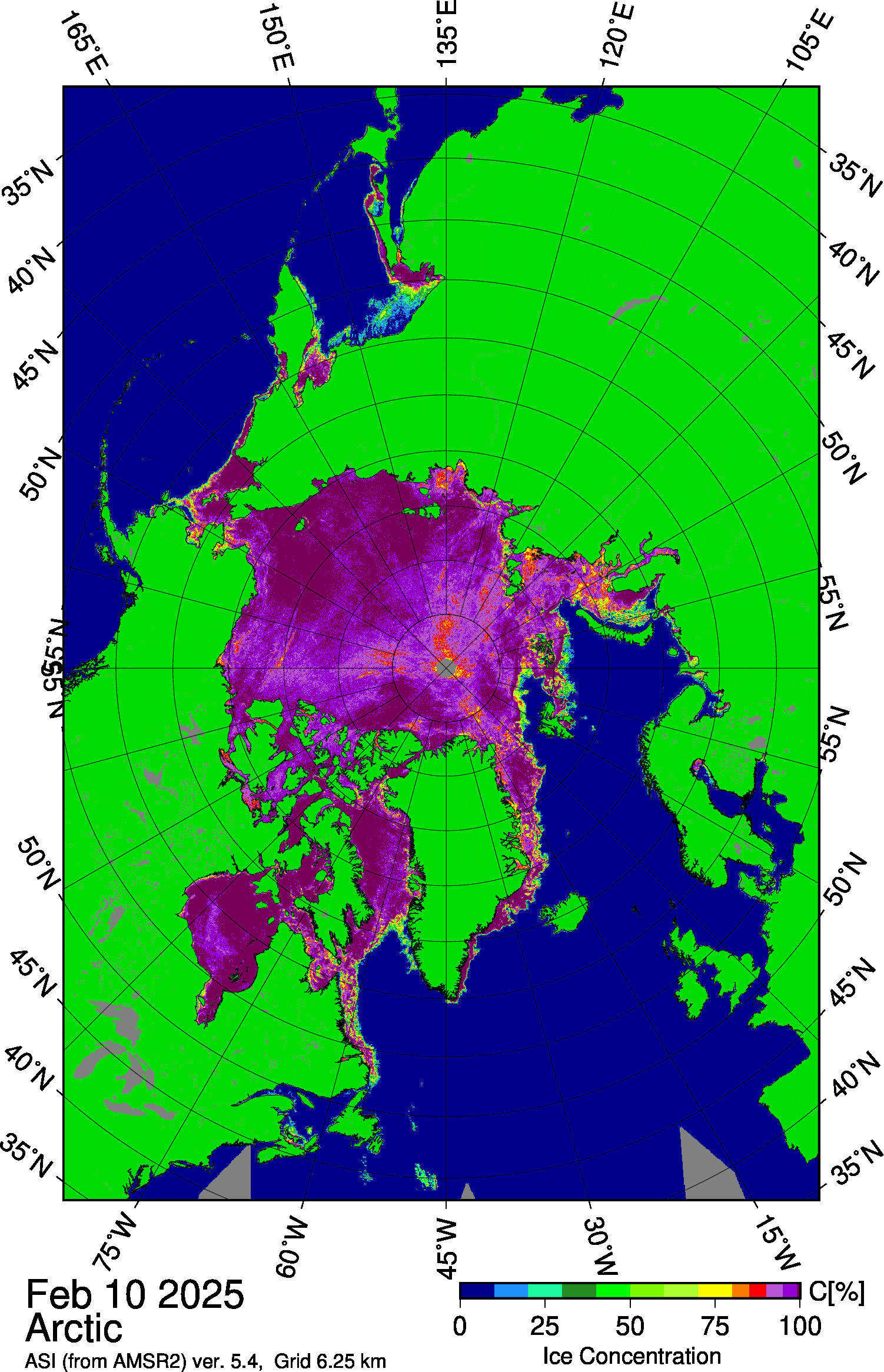 See ice concentration in NH