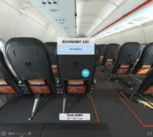 easyJet Europe Airbus A320neo seat maps 360 panorama view