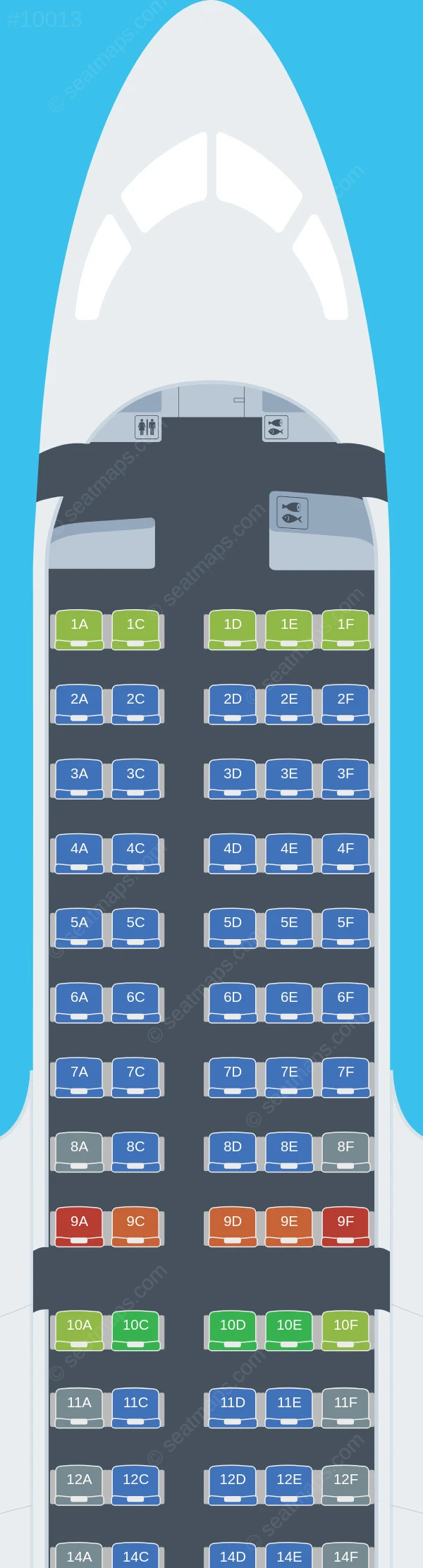 Edelweiss Air Airbus A220-100 seatmap preview