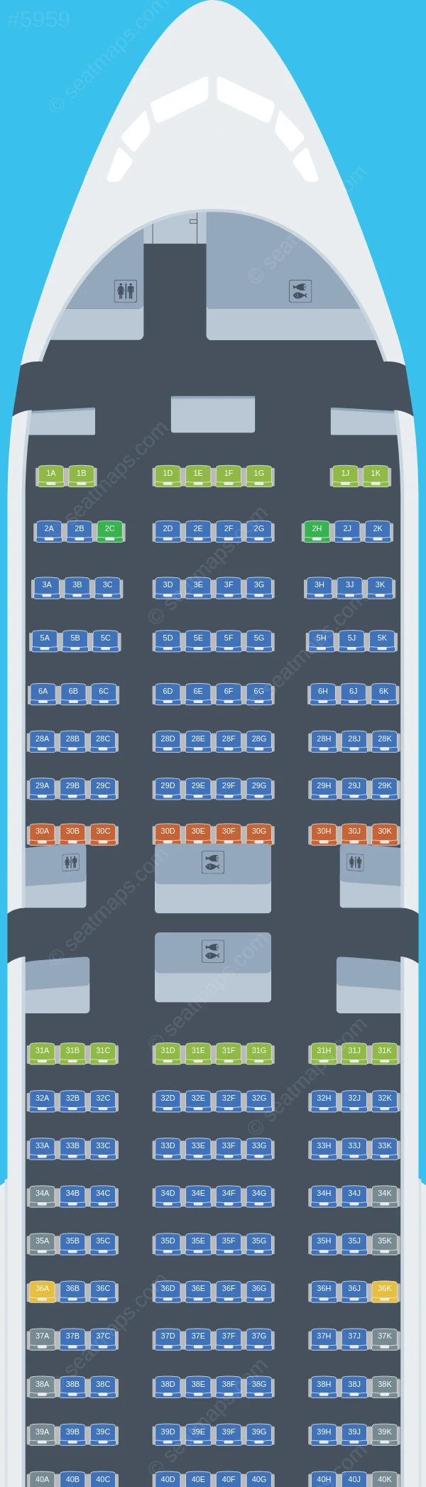 Jin Air Boeing 777-200ER seatmap preview