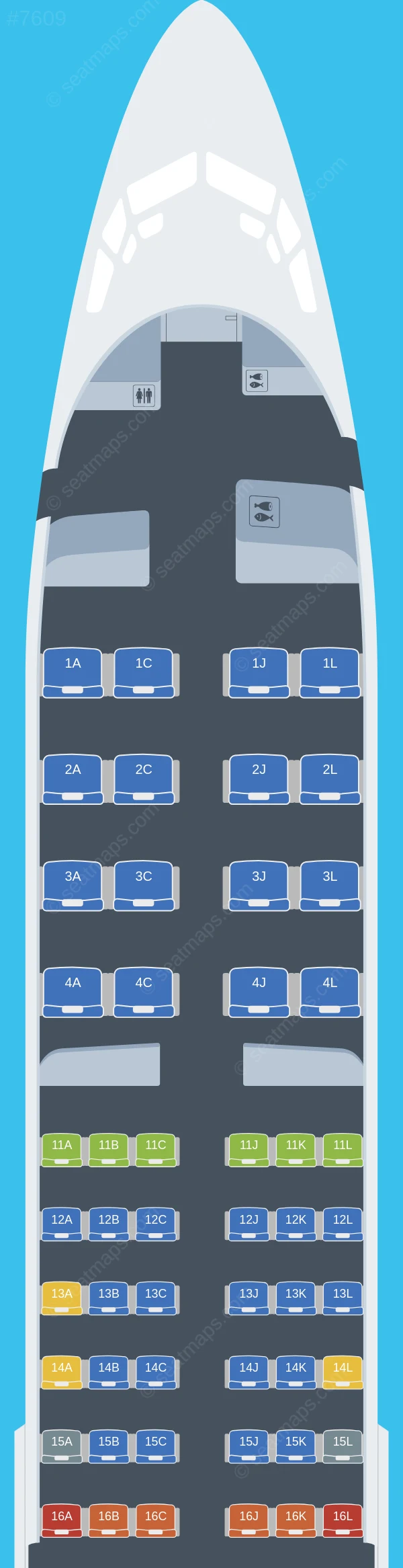 ASKY Airlines Boeing 737-800 V.2 seatmap preview