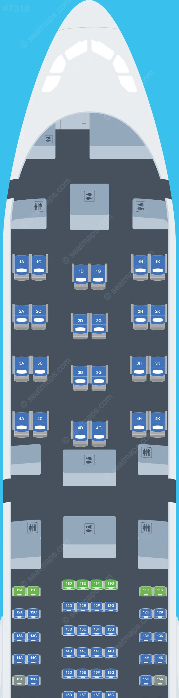 Hi Fly Malta Airbus A340-300 V.2 seatmap preview