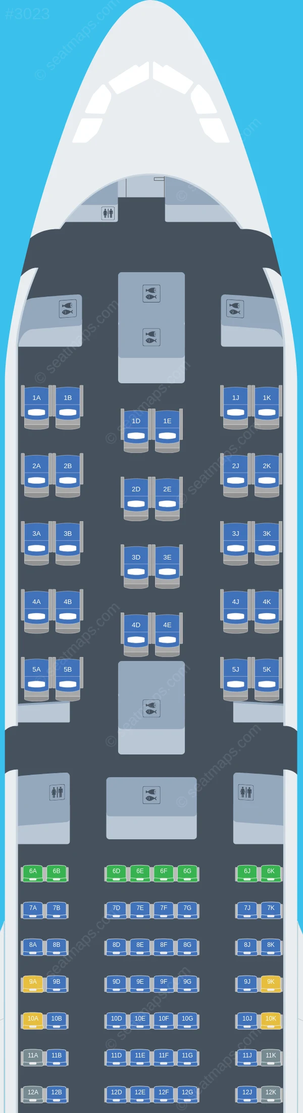 Turkish Airlines Airbus A330-300 V.1 seatmap preview